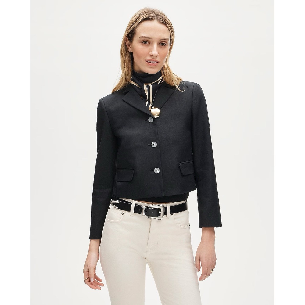 J CREW Lenore lady blazer in Gramercy linen blend Black Size 12 NWT $268 CS657